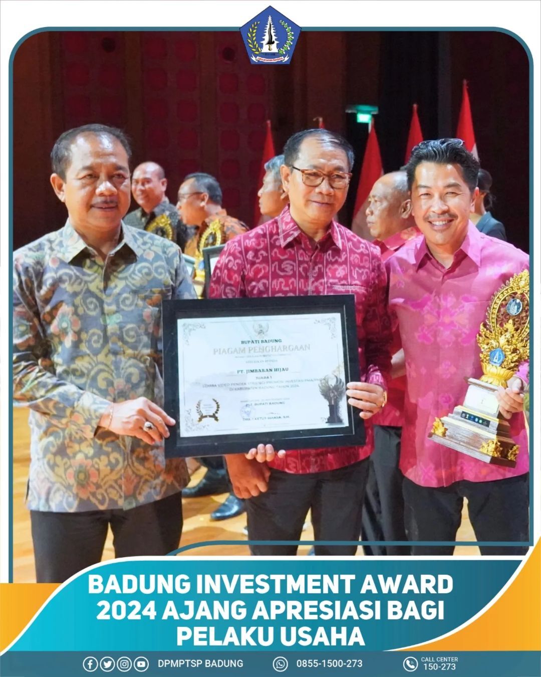 BADUNG INVESTMENT AWARD 2024 AJANG APRESIASI BAGI PELAKU USAHA