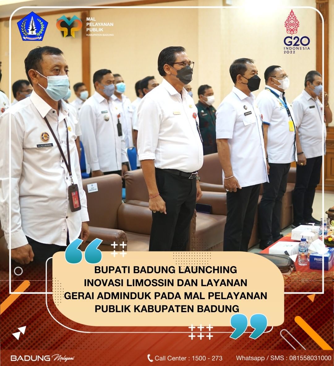 BUPATI BADUNG LAUNCHING INOVASI LIMOSSIN DAN LAYANAN GERAI ADMINDUK PADA MAL PELAYANAN PUBLIK KABUPATEN BADUNG