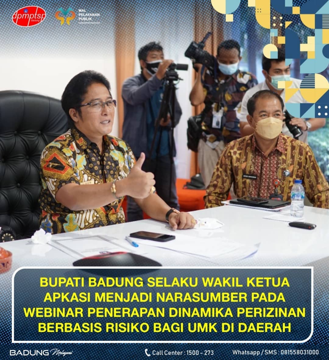 BUPATI BADUNG SELAKU WAKIL KETUA APKASI MENJADI NARASUMBER PADA WEBINAR PENERAPAN DINAMIKA PERIZINAN BERBASIS RISIKO BAGI UMK DI DAERAH