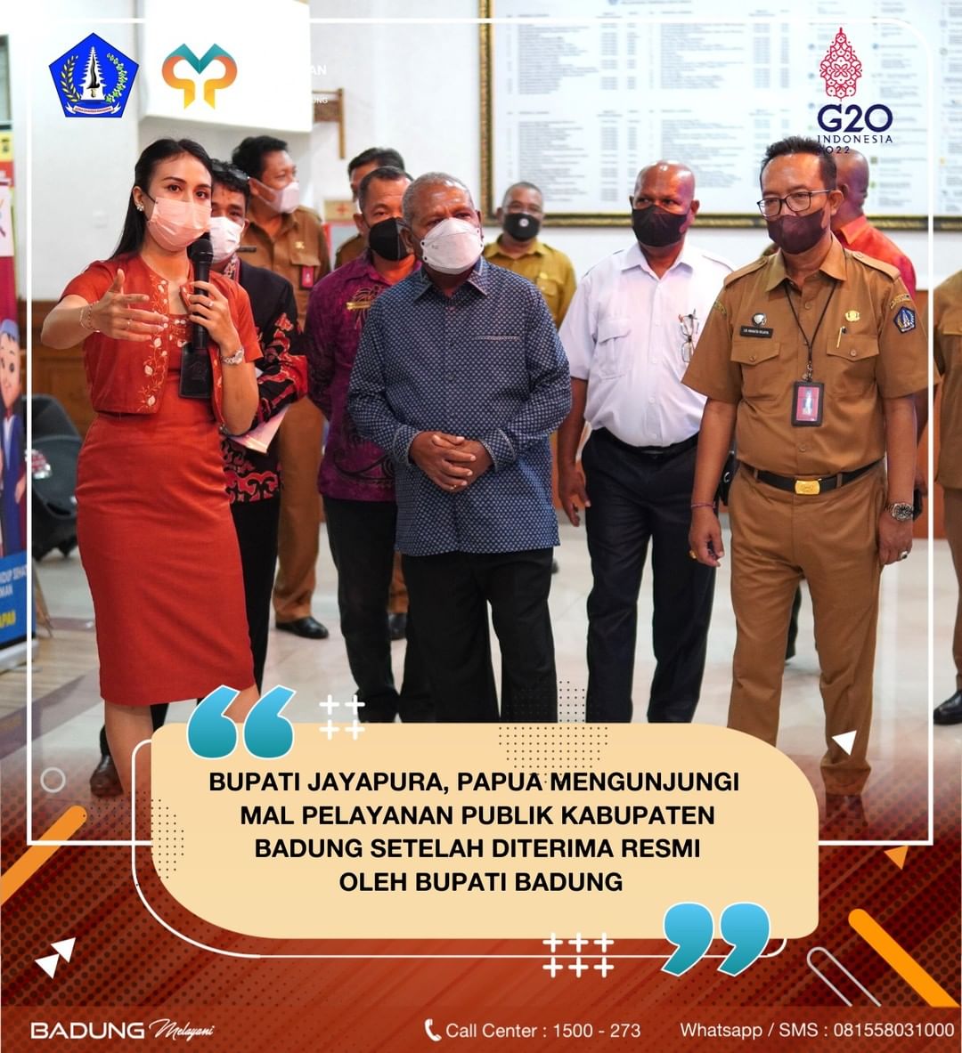 BUPATI JAYAPURA, PAPUA MENGUNJUNGI MAL PELAYANAN PUBLIK KABUPATEN BADUNG SETELAH DITERIMA RESMI BUPATI BADUNG