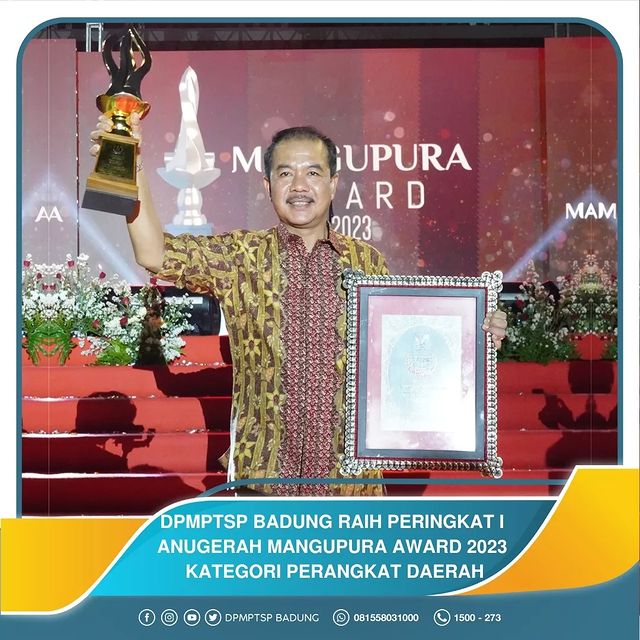 DPMPTSP BADUNG RAIH PERINGKAT I ANUGRAH MANGUPURA AWARD 2023 KATEGORI PERANGKAT DAERAH