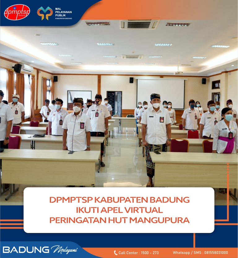 DPMPTSP KABUPATEN BADUNG IKUTI APEL PERINGATAN HUT MANGUPURA SECARA VIRTUAL