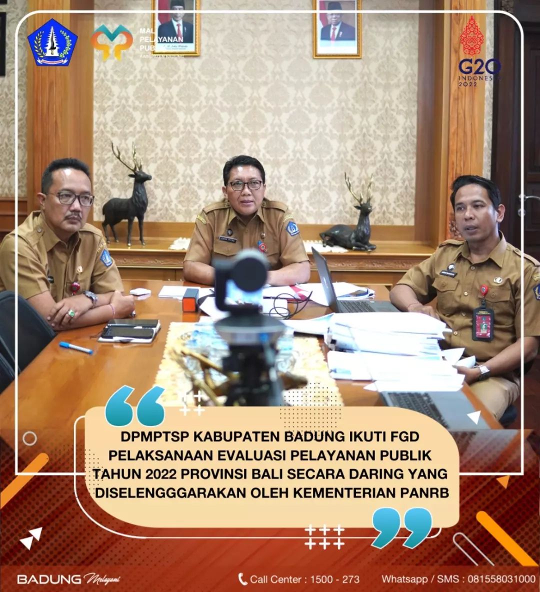 DPMPTSP KABUPATEN BADUNG IKUTI FGD EVALUASI PELAYANAN PUBLIK TAHUN 2022 PROVINSI BALI SECARA DARING YANG DISELENGGARAKAN OLEH KEMENTERIAN PANRB