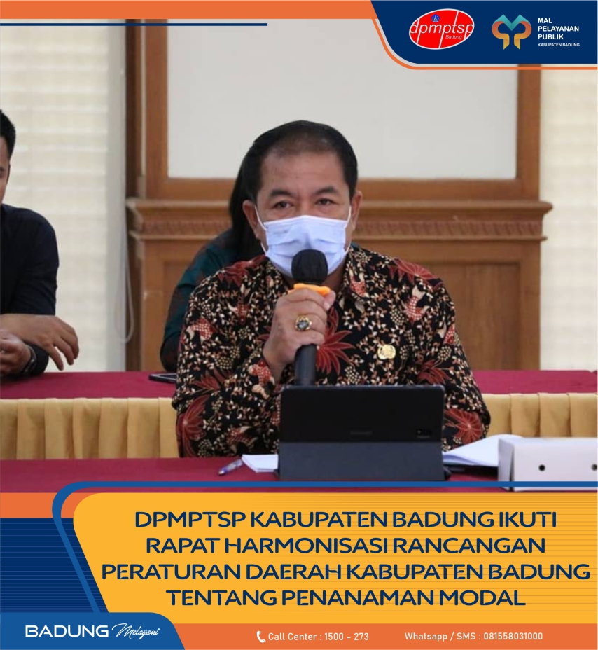 DPMPTSP KABUPATEN BADUNG IKUTI RAPAT HARMONISASI RANCANGAN PERATURAN DAERAH KABUPATEN BADUNG TENTANG PENANAMAN MODAL