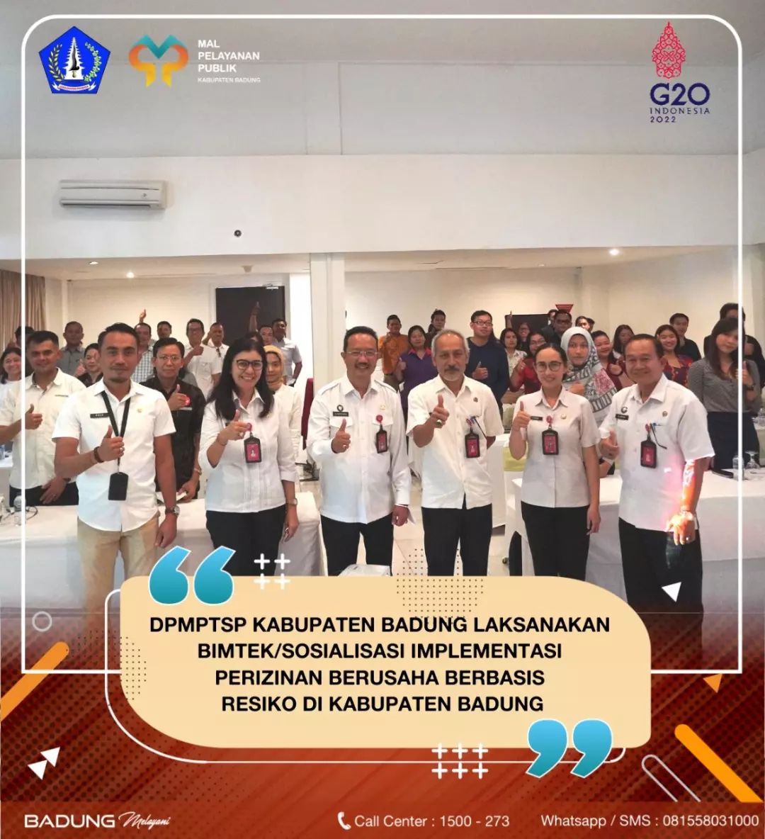 DPMPTSP KABUPATEN BADUNG LAKSANAKAN BIMTEK/SOSIALISASI IMPLEMENTASI PERIZINAN BERUSAHA BERBASIS RESIKO DI KABUPATEN BADUNG