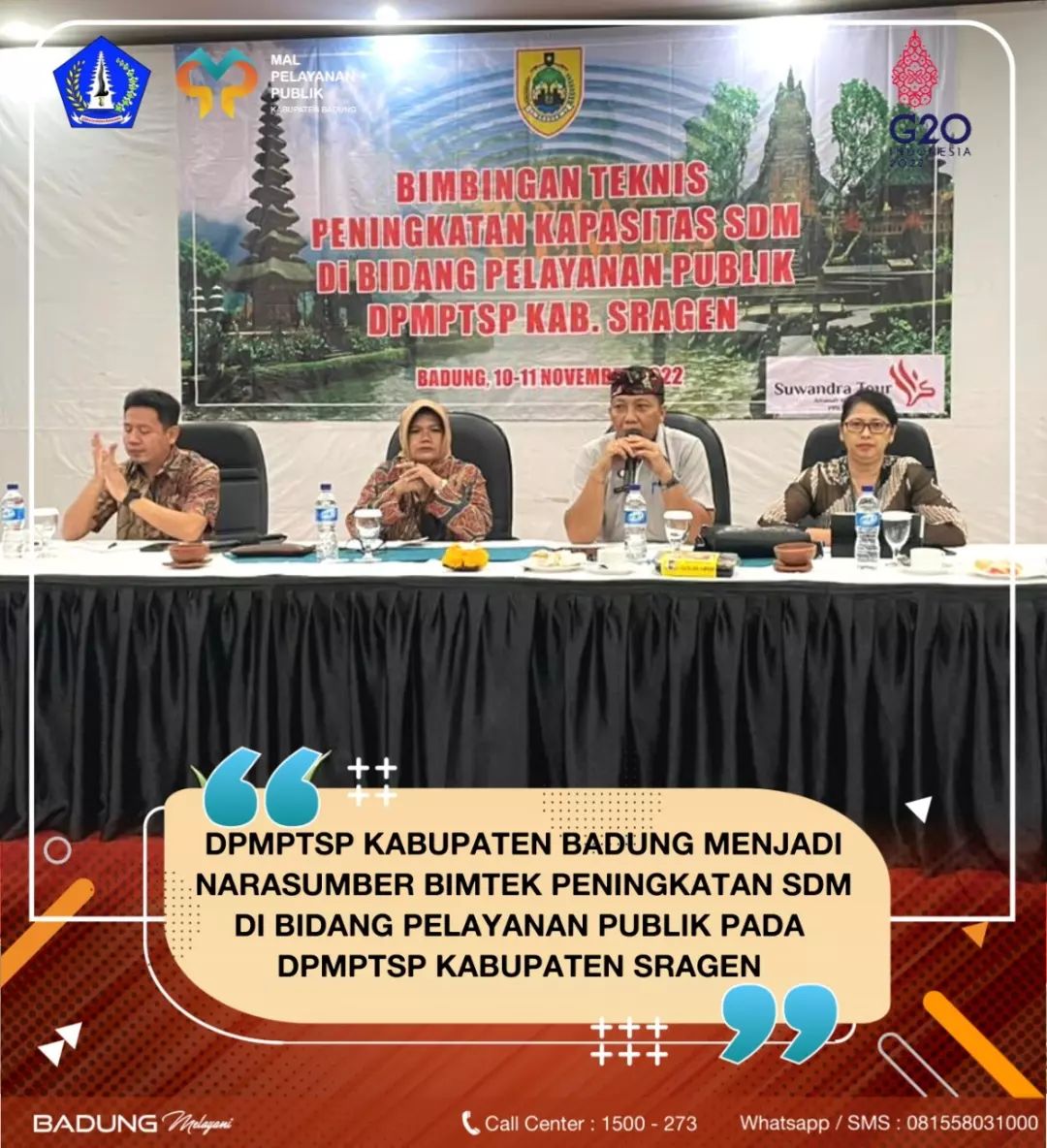 DPMPTSP KABUPATEN BADUNG MENJADI NARASUMBER BIMTEK PENINGKATAN SDM DI BIDANG PELAYANAN PUBLIK PADA DPMPTSP KABUPATEN SERAGEN