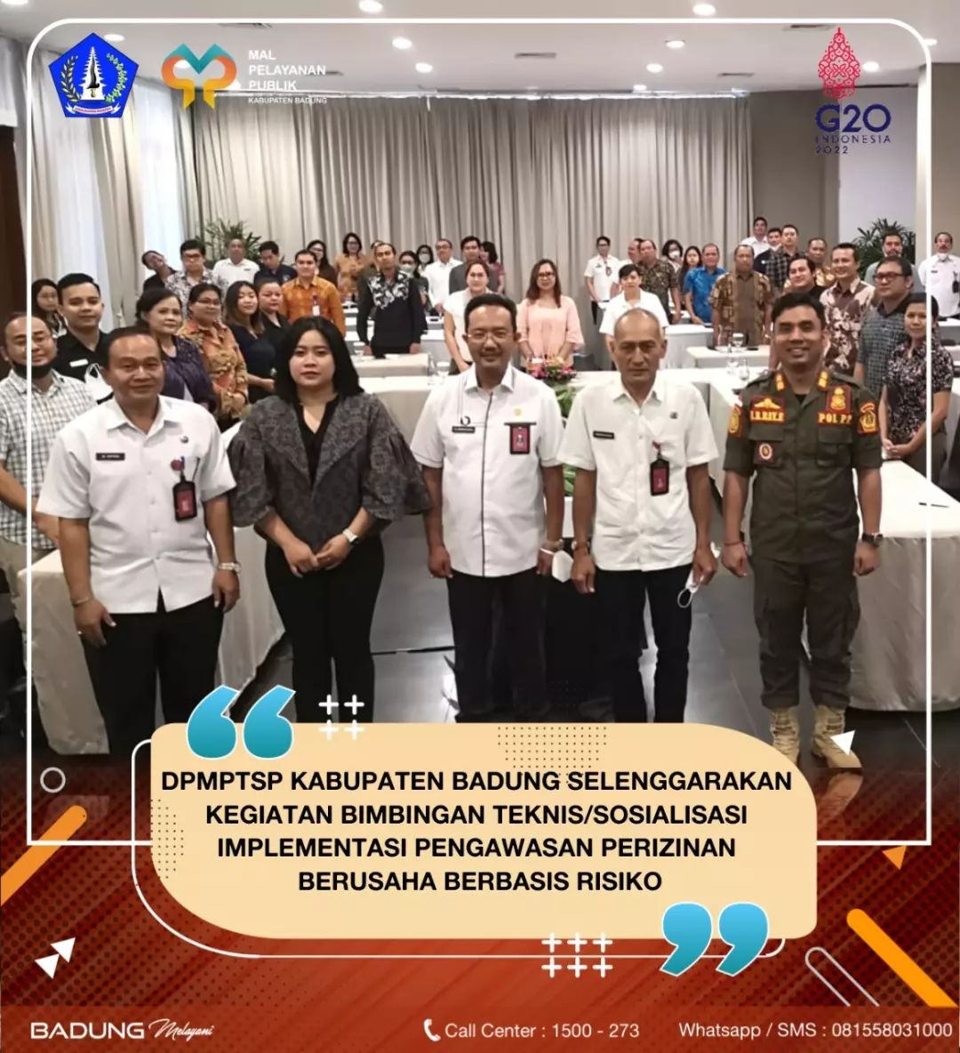 DPMPTSP KABUPATEN BADUNG SELENGGARAKAN KEGIATAN BIMBINGAN TEKNIS/SOSIALISASI IMPLEMENTASI PENGAWASAN PERIZINAN BERUSAHA BERBASIS RESIKO