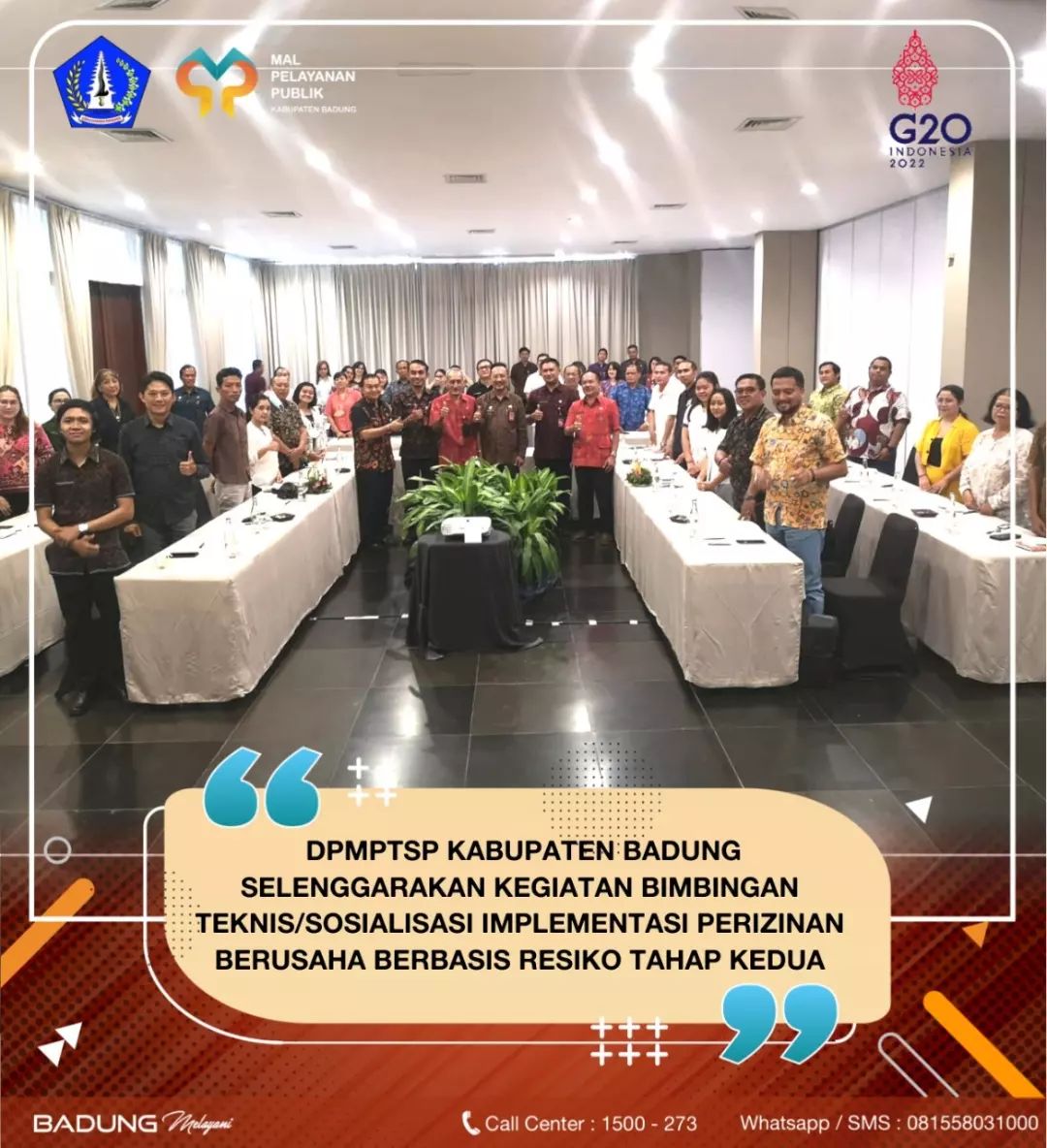 DPMPTSP KABUPATEN BADUNG SELENGGARAKAN KEGIATAN BIMBINGAN TEKNIS/SOSIALISASI IMPLEMENTASI PERIZINAN BERUSAHA BERBASIS RESIKO TAHAP KEDUA