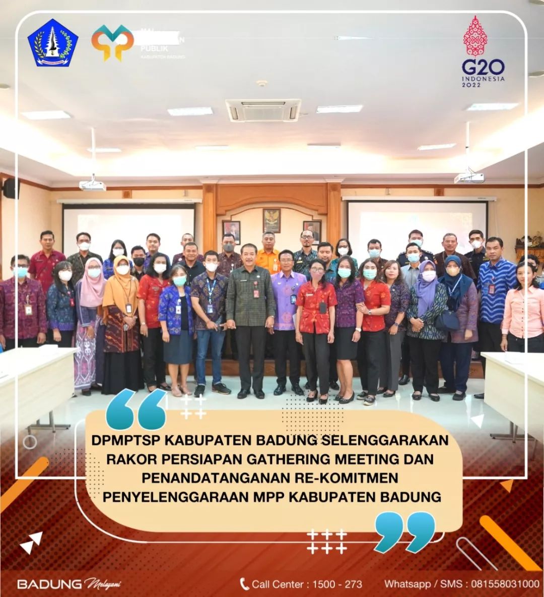 DPMPTSP KABUPATEN BADUNG SELENGGARAKAN RAKOR PERSIAPAN GATHERING MEETING DAN PENANDATANGANAN RE-KOMITMEN PENYELENGGARAAN MPP KABUPATEN BADUNG