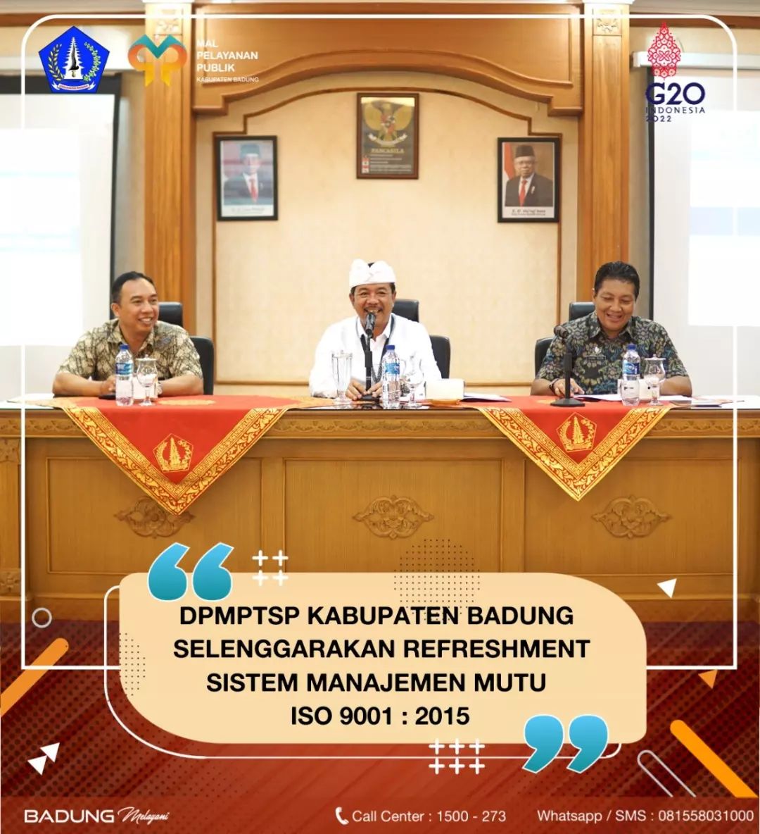 DPMPTSP KABUPATEN BADUNG SELENGGARAKAN REFRESHMENT SISTEM MANAJEMEN MUTU ISO 9000: 2015