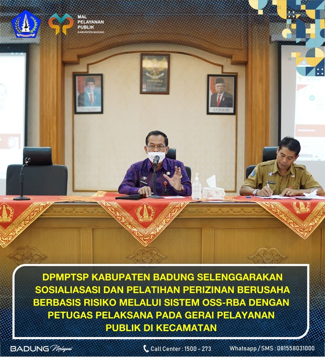 DPMPTSP KABUPATEN BADUNG SELENGGARAKAN SOSIALIASASI DAN PELATIHAN PERIZINAN BERUSAHA BERBASIS RISIKO MELALUI SISTEM OSS-RBA DENGAN PETUGAS PELAKSANA PADA GERAI PELAYANAN PUBLIK DI KECAMATAN