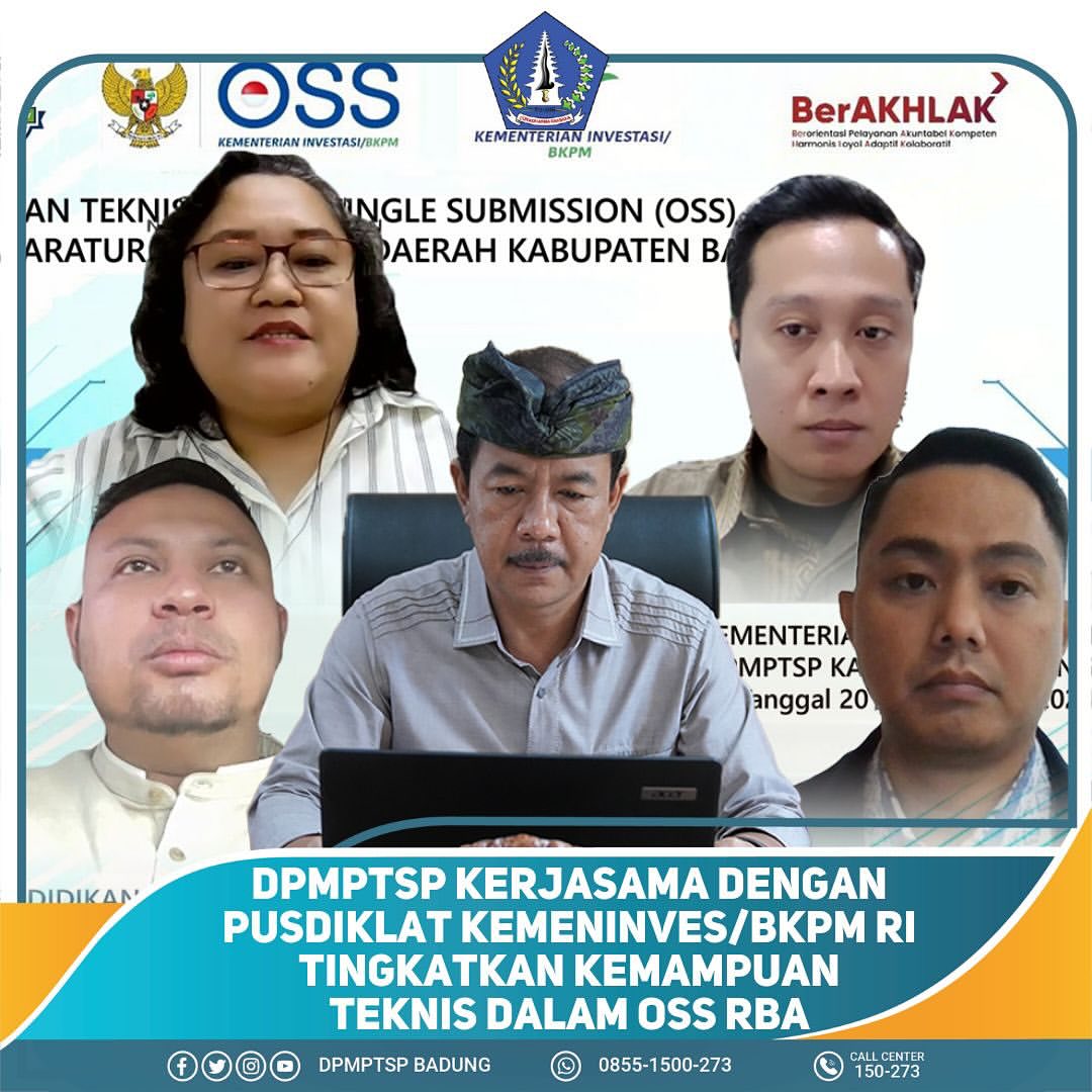 DPMPTSP KERJASAMA DENGAN PUSDIKLAT KEMENINVES/BKPM RI TINGKATKAN KEMAMPUAN TEKNIS DALAM OSS RBA