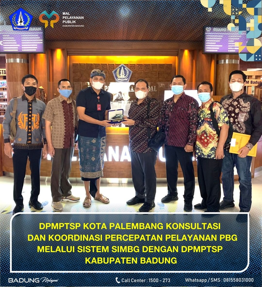 DPMPTSP KOTA PALEMBANG KONSULTASI DAN KOORDINASI PERCEPATAN PELAYANAN PBG MELALUI SISTEM SIMBG DENGAN DPMPTSP KABUPATEN BADUNG