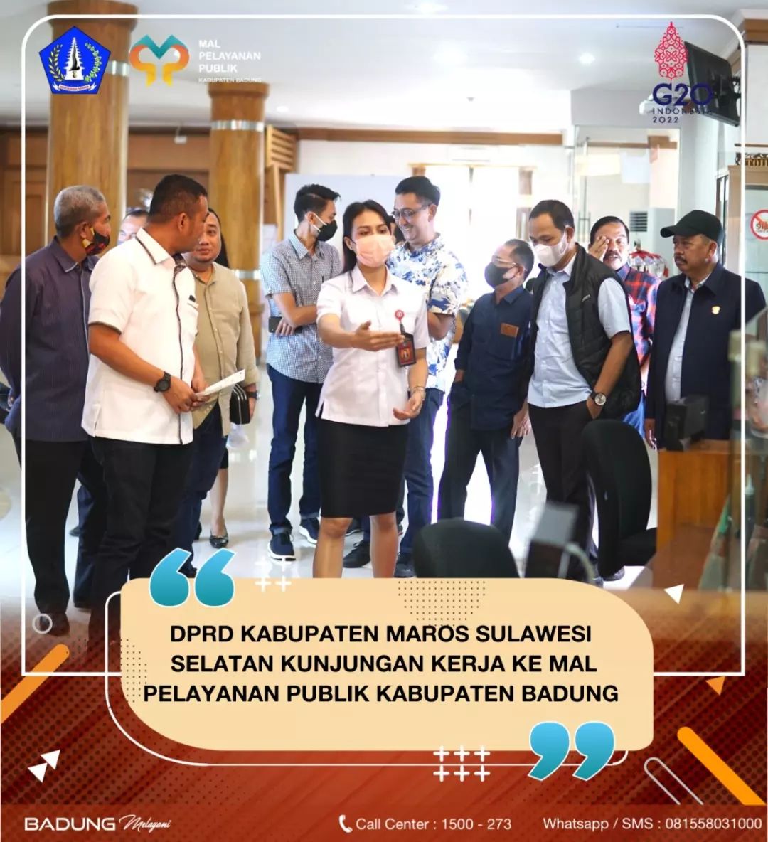 DPRPD KABUPATEN MAROS SULAWESI SELATAN KUNJUNGAN KERJA KE MAL PELAYANAN PUBLIK KABUPATEN BADUNG