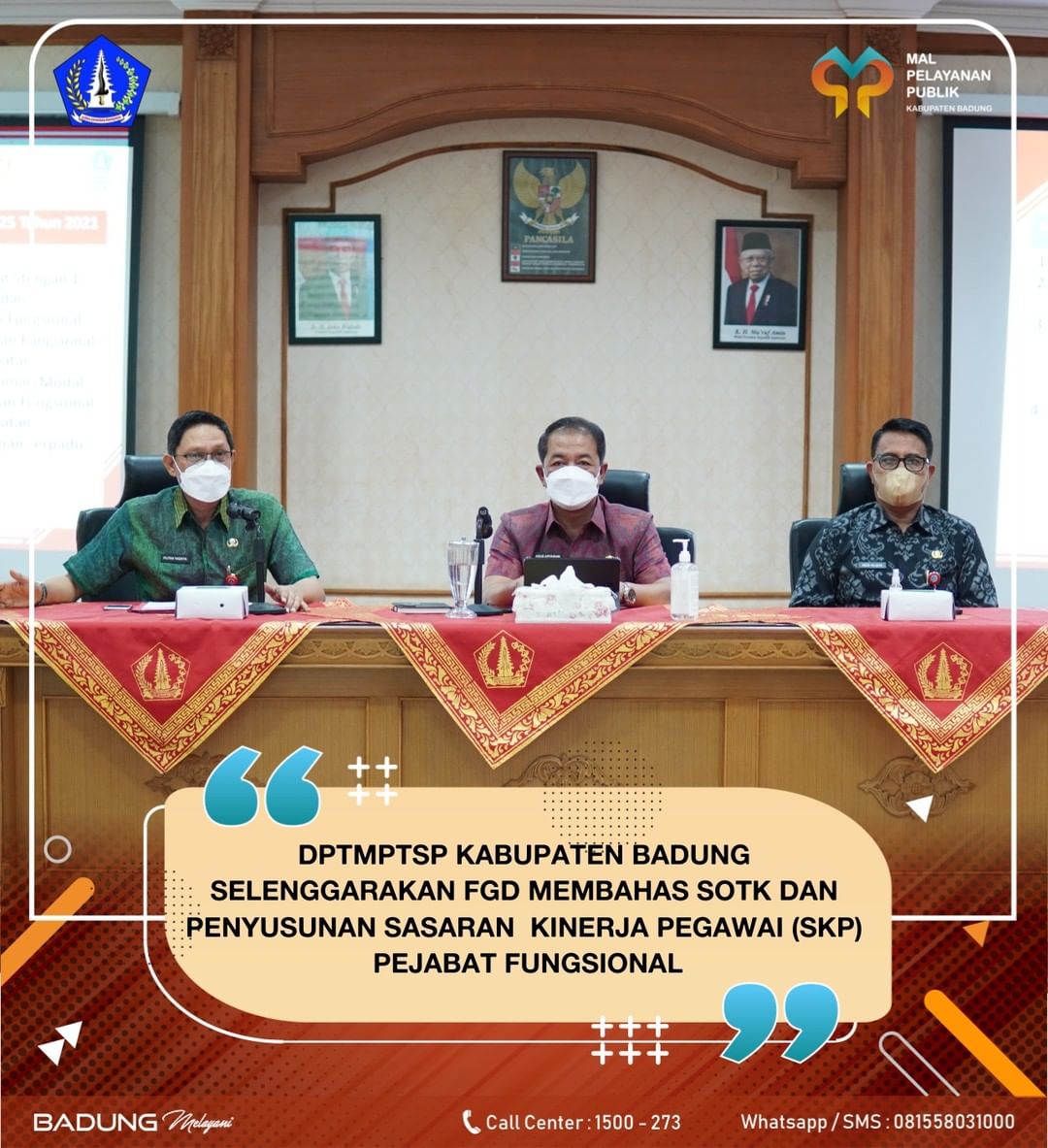 DPTMPTSP KABUPATEN BADUNG SELENGGARAKAN FGD MEMBAHAS SOTK DAN PENYUSUNAN SASARAN KINERJA PEGAWAI (SKP) PEJABAT FUNGSIONAL