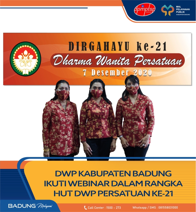 DWP KABUPATEN BADUNG IKUTI WEBINAR DALAM RANGKA HUT DWP PERSATUAN KE-21