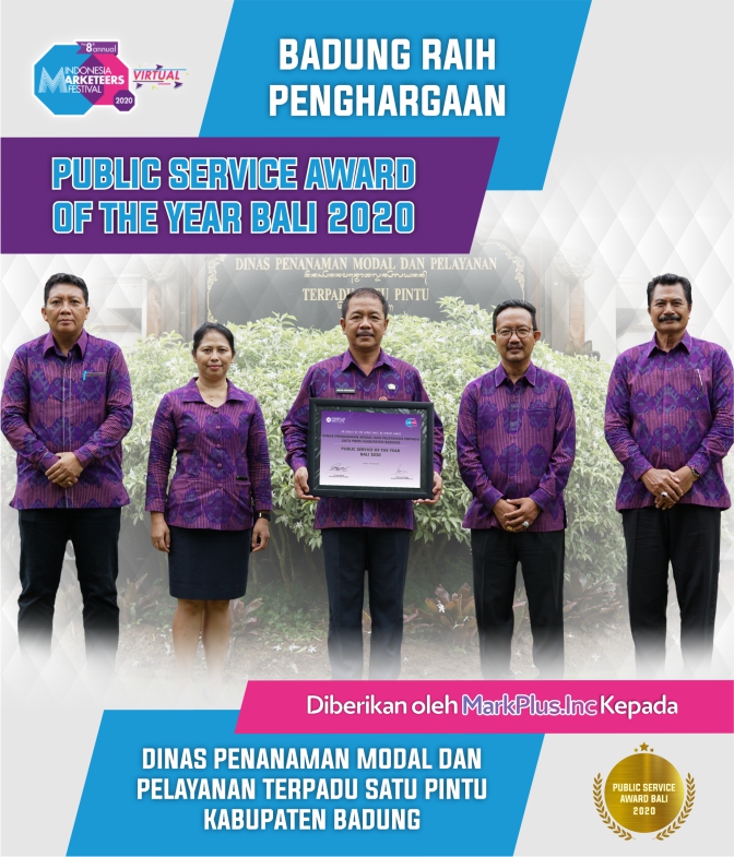 KABUPATEN BADUNG KEMBALI RAIH PENGHARGAAN PUBLIC SERVICE AWARD OF THE YEAR BALI 2020