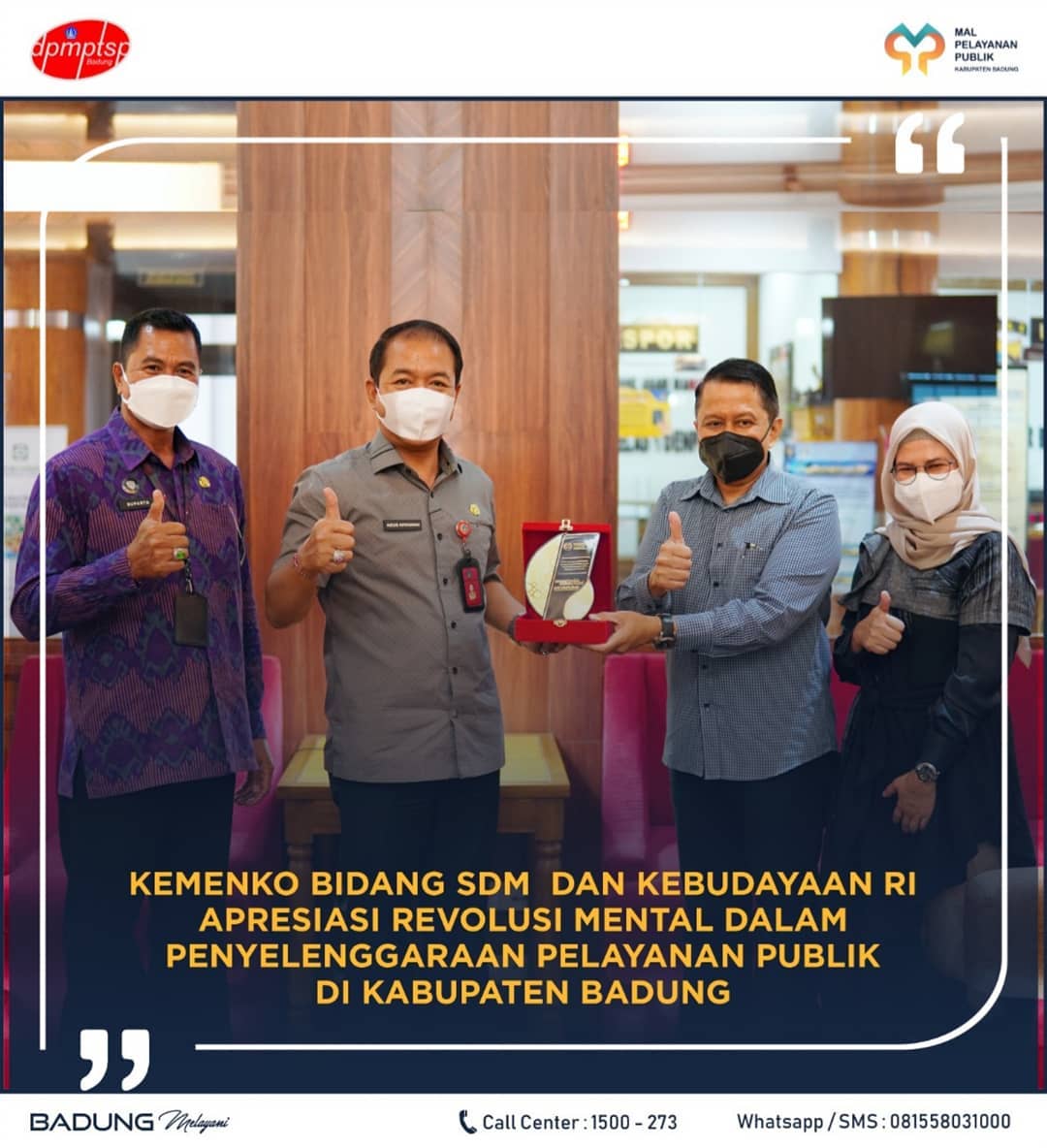 KEMENKO BIDANG SDM DAN KEBUDAYAAN RI APRESIASI REVOLUSI MENTAL DALAM PENYELENGGARAAN PELAYANAN PUBLIK DI KABUPATEN BADUNG