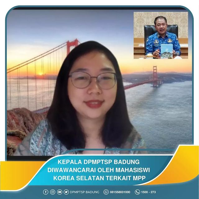 KEPALA DPMPTSP BADUNG DIWAWANCARAI OLEH MAHASISWI KOREA SELATAN TERKAIT MPP