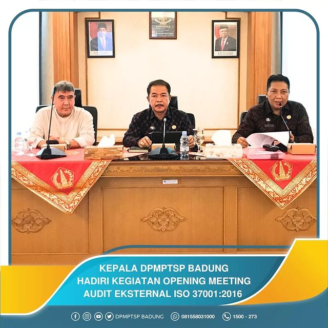 KEPALA DPMPTSP BADUNG HADIRI KEGIATAN OPENING MEETING AUDIT EKSTERNAL ISO 37001:2016