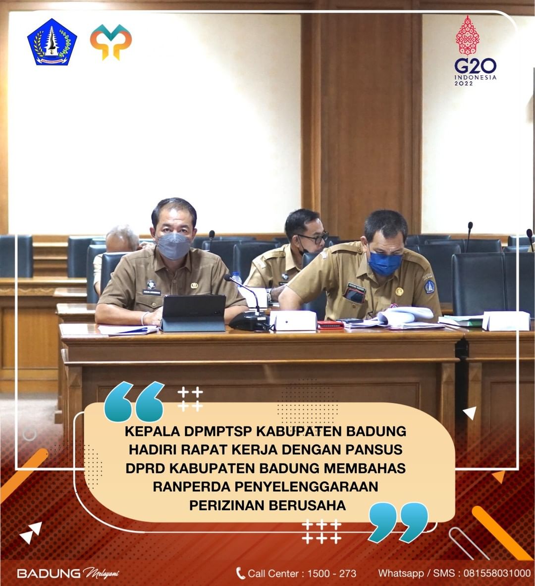 KEPALA DPMPTSP KABUPATEN BADUNG HADIRI RAPAT KERJA DENGAN PANSUS DPRD KABUPATEN BADUNG MEMBAHAS RANPERDA PENYELENGGARAAN PERIZINAN BERUSAHA