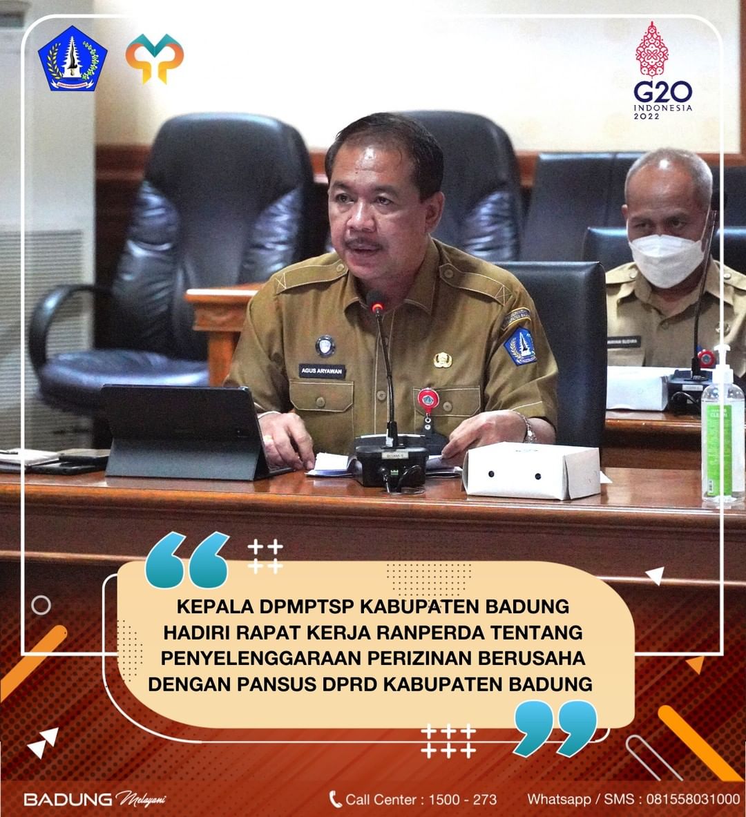 KEPALA DPMPTSP KABUPATEN BADUNG HADIRI RAPAT KERJA RANPERDA TENTANG PENYELENGGARAAN PERIZINAN BERUSAHA DENGAN PANSUS DPRD KABUPATEN BADUNG