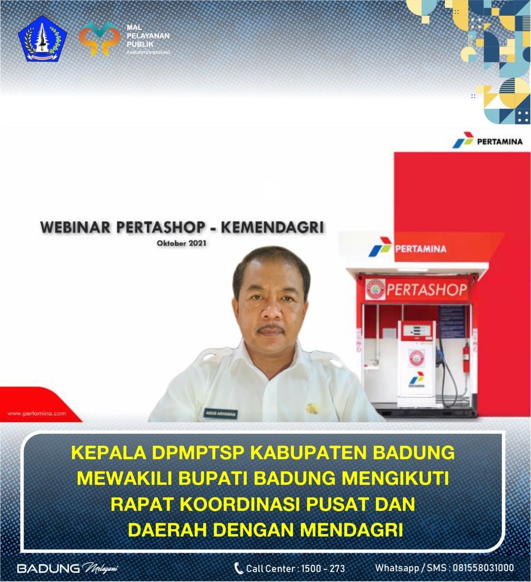 KEPALA DPMPTSP KABUPATEN BADUNG MEWAKILI KABUPATEN BADUNG SETELAH RAPAT KOORDINASI PUSAT DAN DAERAH DENGAN MENTERI DPR RI