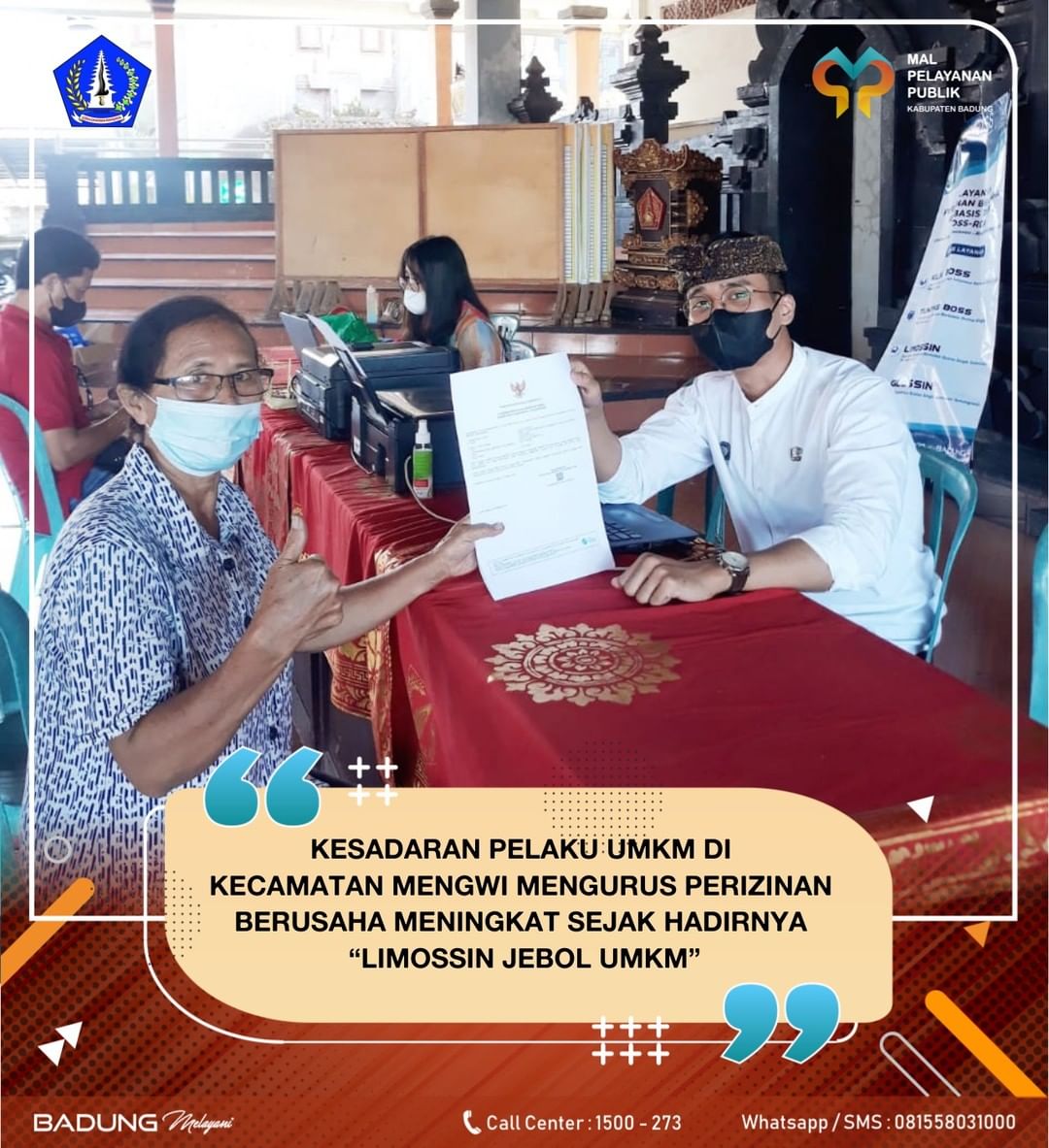 KESADARAN PELAKU UMKM DI KECAMATAN MENGWI MENGURUS PERIZINAN BERUSAHA MENINGKAT SEJAK HADIRNYA “LIMOSSIN JEBOL UMKM”