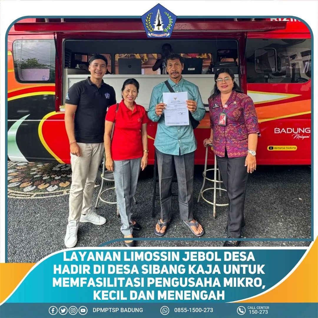 LAYANAN LIMOSSIN JEBOL DESA HADIR DI DESA SIBANG KAJA UNTUK MEMFASILITASI PARA PENGUSAHA MIKRO, KECIL, DAN MENENGAH.