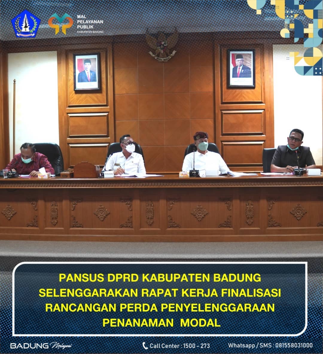 PANSUS DPRD KABUPATEN BADUNG SELENGGARAKAN RAPAT KERJA FINALISASI RANCANGAN PERDA PENYELENGGARAAN PENANAMAN MODAL