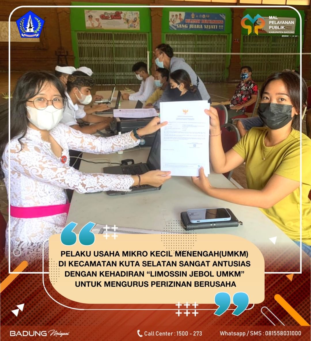 PELAKU USAHA MIKRO KECIL MENENGAH(UMKM) DI KECAMATAN KUTA SELATAN SANGAT ANTUSIAS DENGAN KEHADIRAN “LIMOSSIN JEBOL UMKM” UNTUK MENGURUS PERIZINAN BERUSAHA