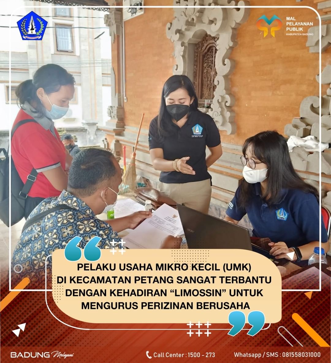 PELAKU USAHA MIKRO KECIL (UMK) DI KECAMATAN PETANG SANGAT TERBANTU DENGAN KEHADIRAN “LIMOSSIN” UNTUK MENGURUS PERIZINAN BERUSAHA