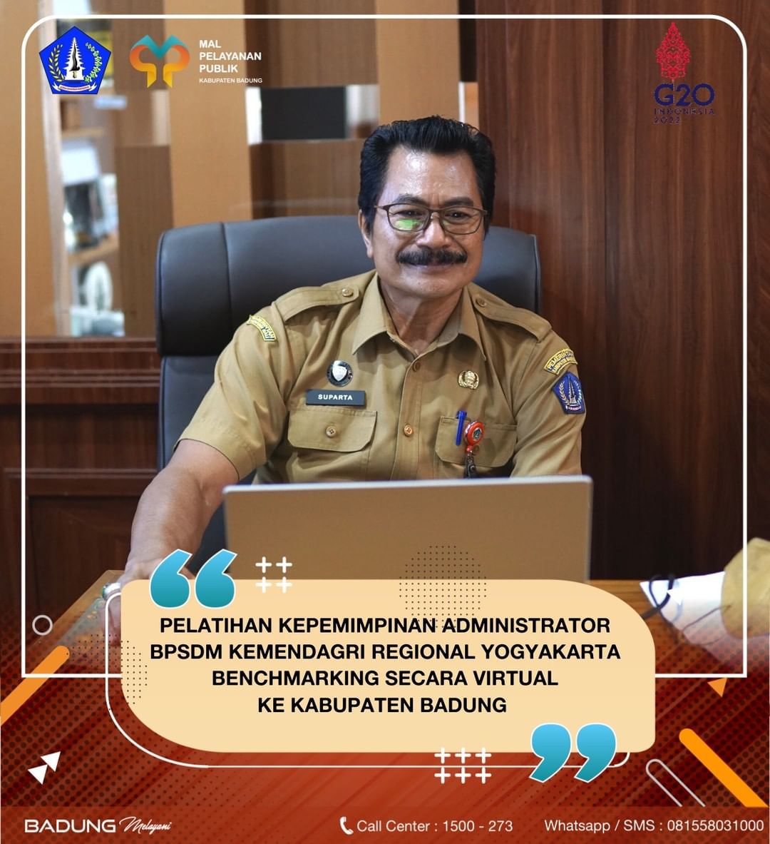 PELATIHAN KEPEMIMPINAN ADMINISTRATOR BPSDM KEMENDAGRI REGIONAL YOGYAKARTA BENCHMARKING SECARA VIRTUAL KE KABUPATEN BADUNG