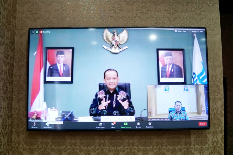 PEMERINTAH KABUPATEN  BADUNG IKUTI SILAHTURAHMI DAN DIALOG VIRTUAL RUU CIPTA KERJA  DENGAN KEPALA BKPM RI