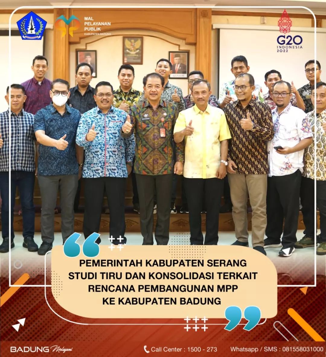 PEMERINTAH KABUPATEN SERANG STUDI TIRU DAN KONSOLIDASI TERKAIT RENCANA PEMBANGUNAN MPP KE KABUPATEN BADUNG