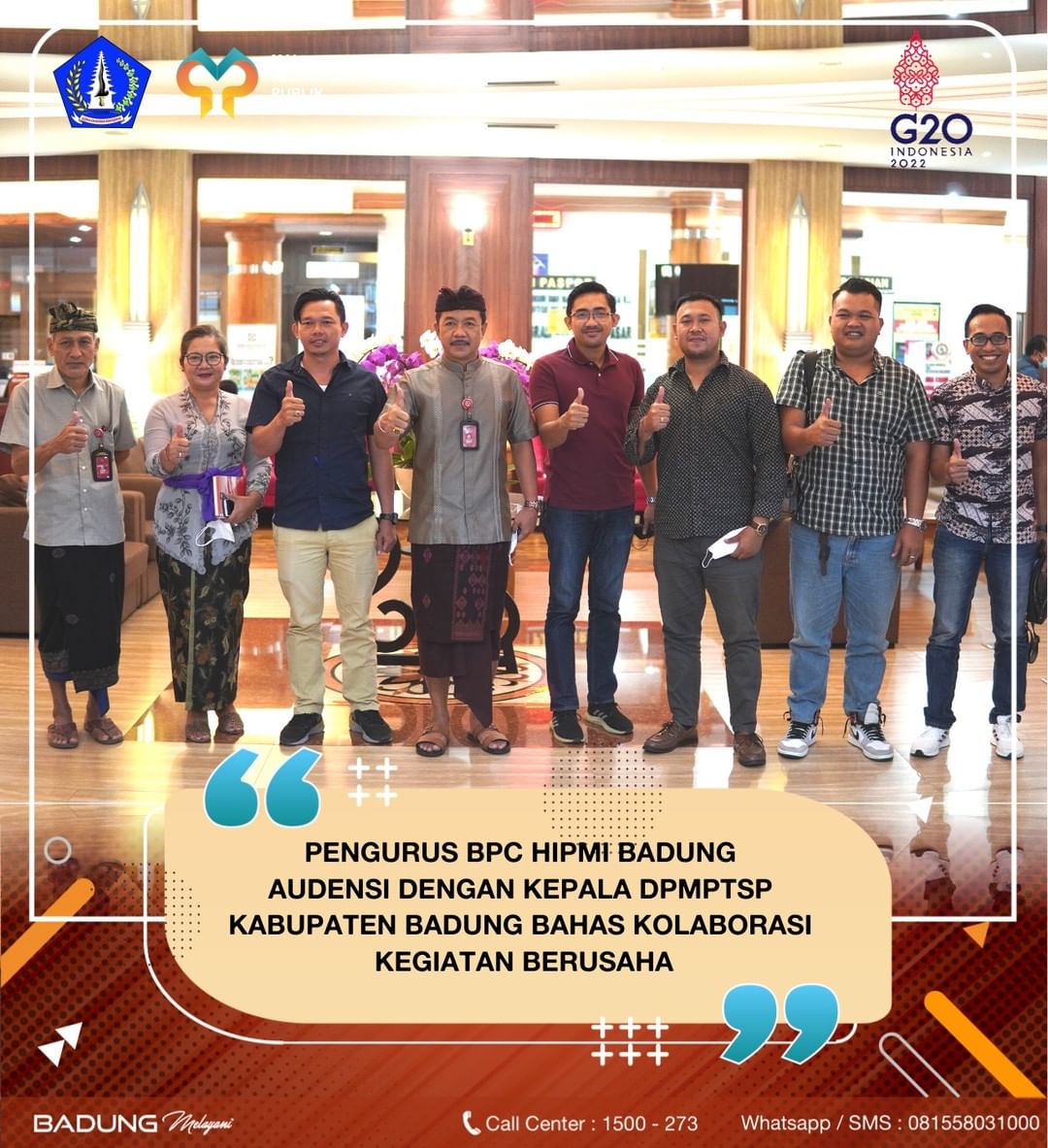 PENGURUS BPC HIPMI BADUNG AUDENSI DENGAN KEPALA DPMPTSP KABUPATEN BADUNG BAHAS KOLABORASI KEGIATAN BERUSAHA