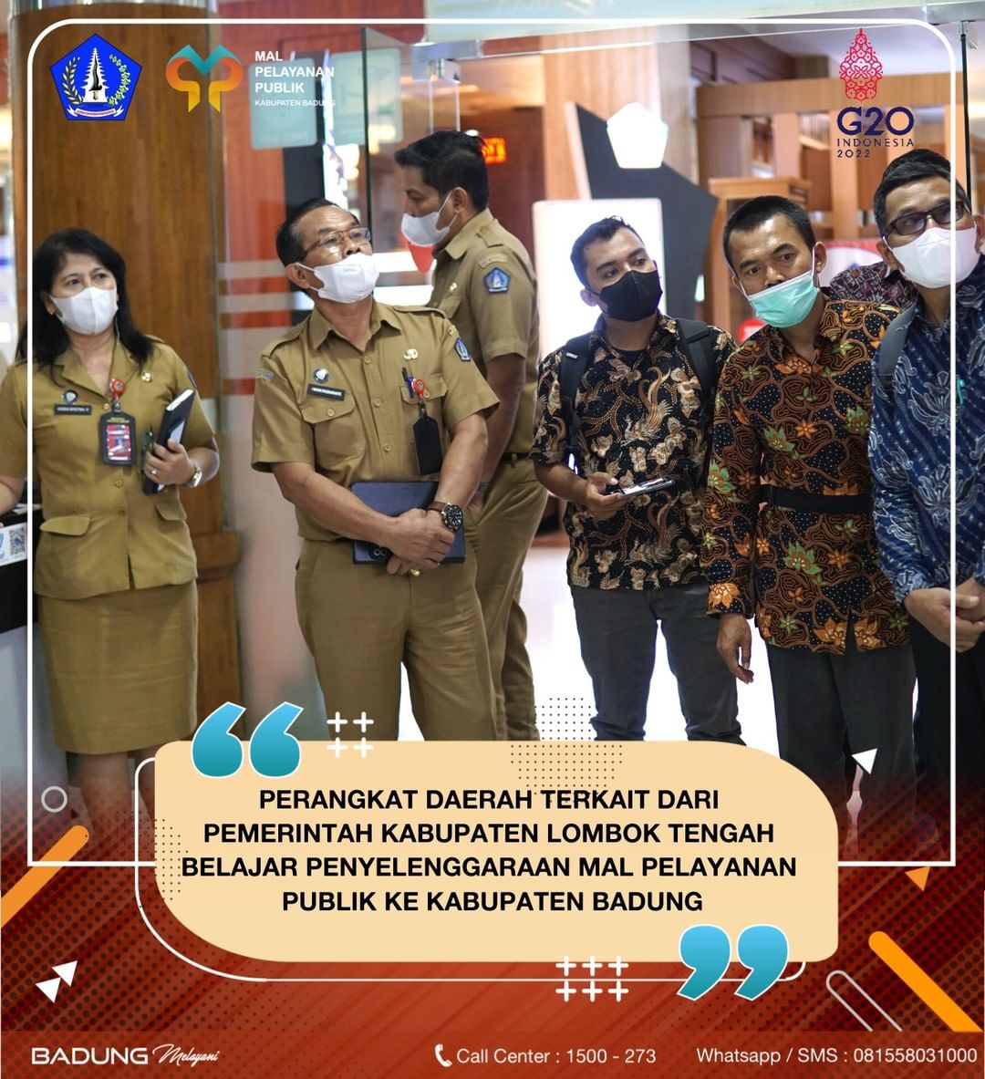 PERANGKAT DAERAH TERKAIT DARI PEMERINTAH KABUPATEN LOMBOK TENGAH BELAJAR PENYELENGGARAAN MAL PELAYANAN PUBLIK KABUPATEN BADUNG