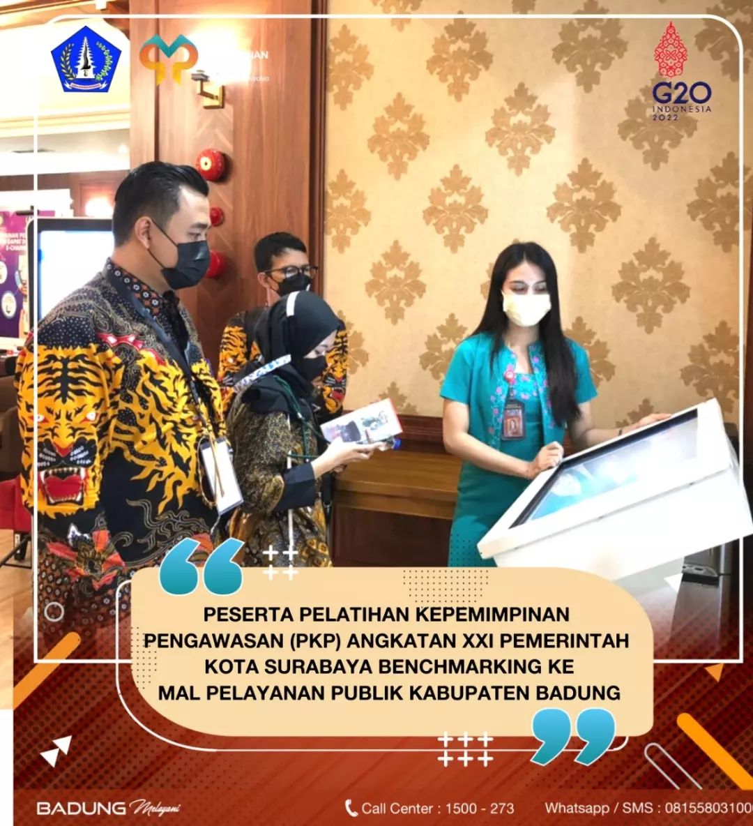 PESERTA PELATIHAN KEPEMIMPINAN PENGAWASAN (PKP) ANGKATAN XXI PEMERINTAH KOTA SURABAYA BENCHMARKING KE MAL PELAYANAN PUBLIK KABUPATEN BADUNG