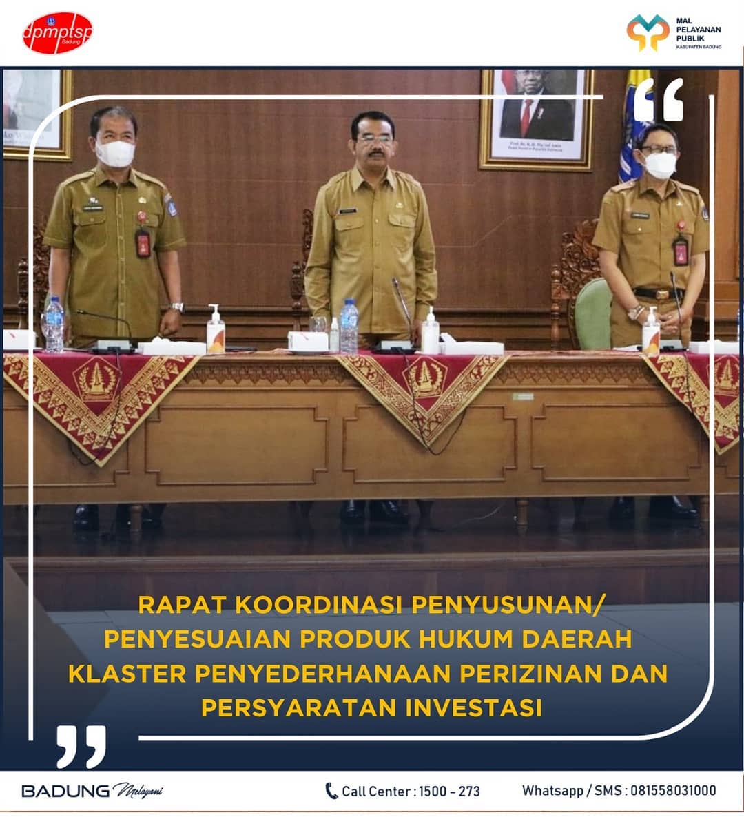 RAPAT KOORDINASI PENYUSUNAN/PENYESUAIAN PRODUK HUKUM DAERAH KLASTER PENYEDERHANAAN PERIZINAN DAN PERSYARATAN INVESTASI