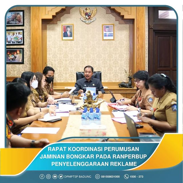 RAPAT KOORDINASI PERUMUSAN JAMINAN PADA RANPERBUP PENTELENGGARAAN REKLAME