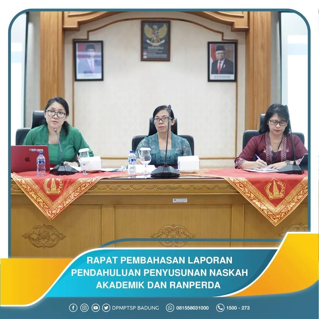 RAPAT PEMBAHASAN LAPORAN PENDAHULUAN PENYUSUNAN NASKAH AKADEMIK DAN RANPERDA