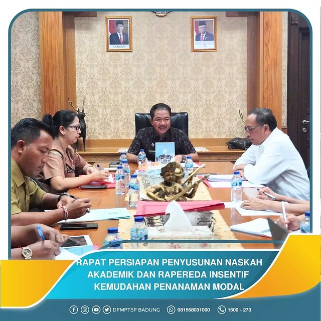 RAPAT PERSIAPAN PENYUSUNAN NASKAH AKADEMIK DAN RANPERDA INSENTIF KEMUDAHAN PENANAMAN MODAL