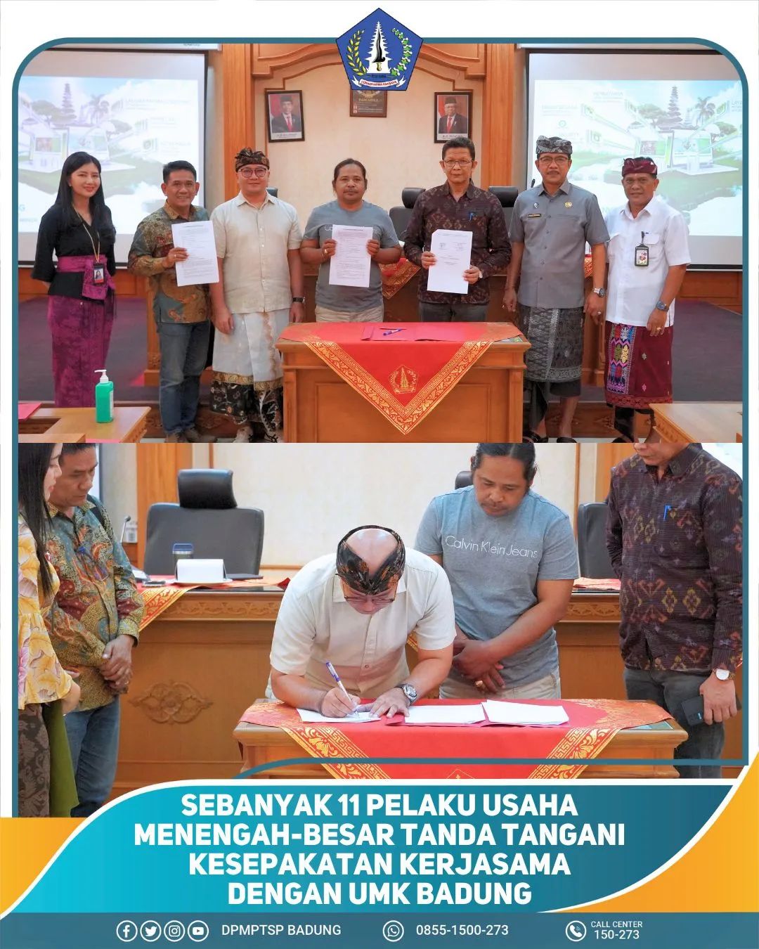 SEBANYAK 11 PELAKU USAHA MENENGAH-BESAR TANDA TANGANI KESEPAKATAN KERJASAMA DENGAN UMK BADUNG