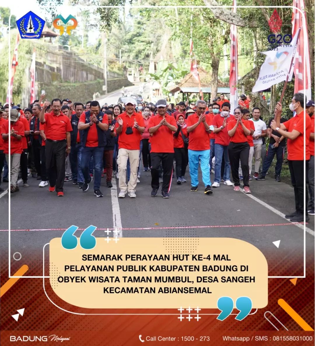 SEMARAK PERAYAAN HUT KE-4 MAL PELAYANAN PUBLIK KABUPATEN BADUNG DI OBYEK WISATA TAMAN MUMBUL, DESA SANGEH KECAMATAN ABIANSEMAL