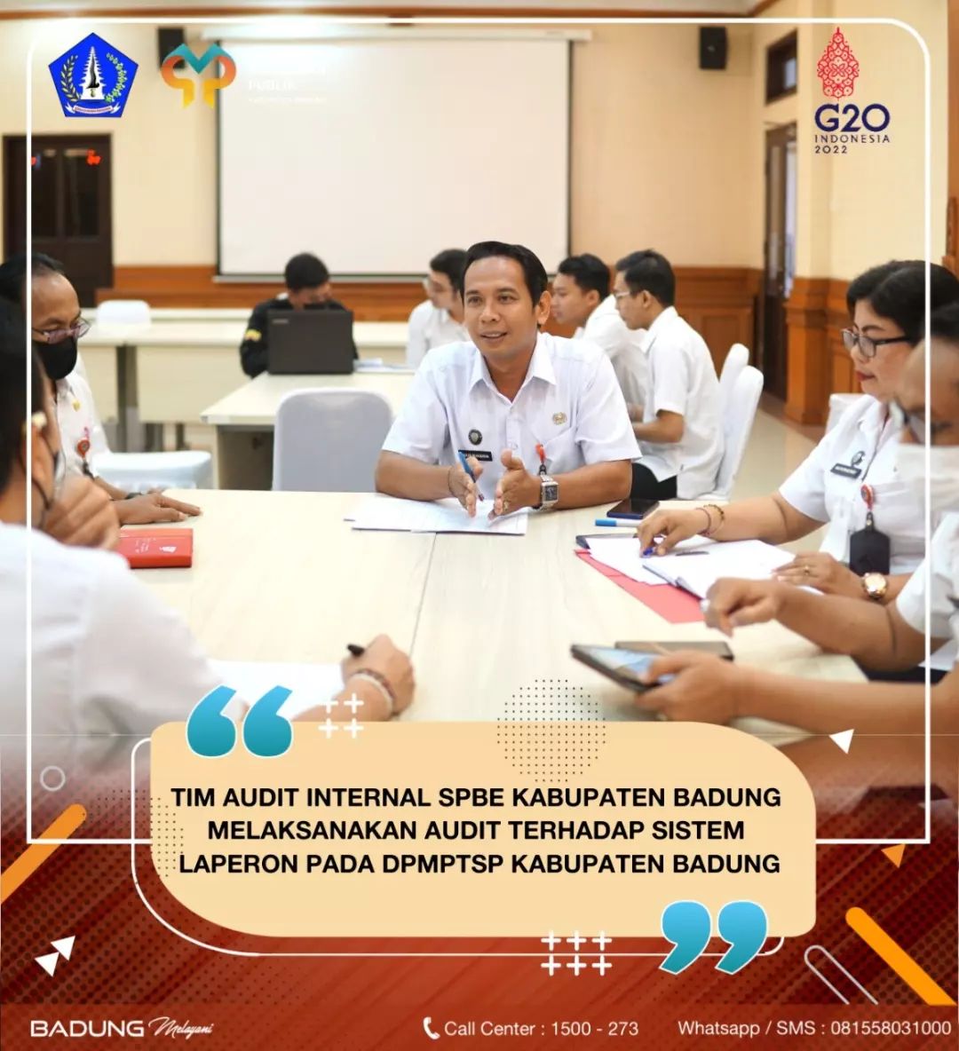 TIM AUDIT INTERNAL SPBE KABUPATEN BADUNG MELAKSANAKAN AUDIT TERHADAP SISTEM LAPERON PADA DPMPTSP KABUPATEN BADUNG