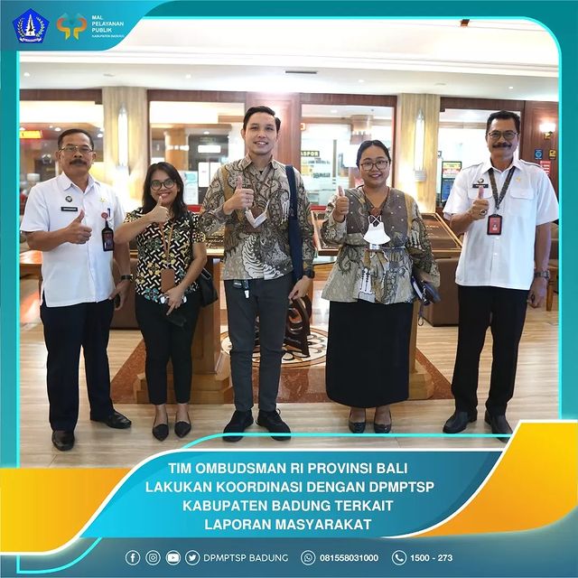 TIM OMBUDSMAN RI PROVINSI BALI LAKUKAN KOORDINASI DENGAN DPMPTSP KABUPATEN BADUNG TERKAIT LAPORAN MASYARAKAT