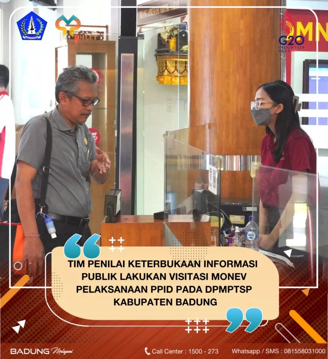 TIM PENILAI KETERBUKAAN INFORMASI PUBLIK LAKUKAN VISITASI MONEV PELAKSANAAN PPID PADA DPMPTSP KABUPATEN BADUNG