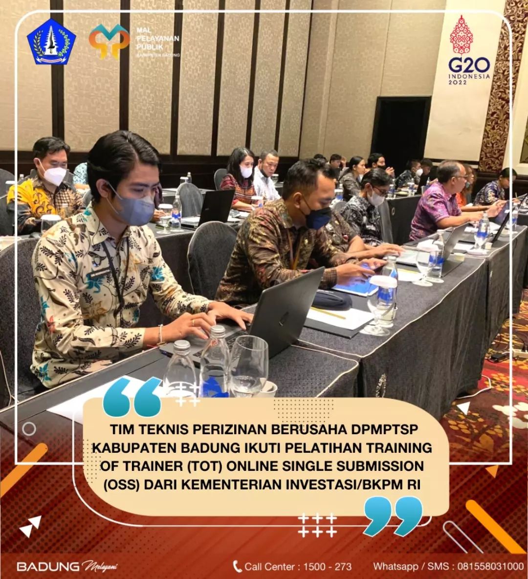 TIM TEKNIS PERIZINAN BERUSAHA DPMPTSP KABUPATEN BADUNG IKUTI PELATIHAN TRAINING OF TRAINER (TOT) ONLINE SINGLE SUBMISSION ( OSS) DARI KEMENTERIAN INVESTASI/BKPM RI