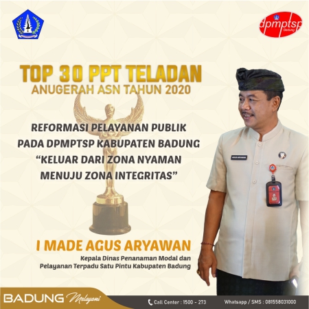 ASN KABUPATEN BADUNG MASUKNOMINASI TOP 30 PPT TELADAN DALAM ANUGERAH ASN 2020