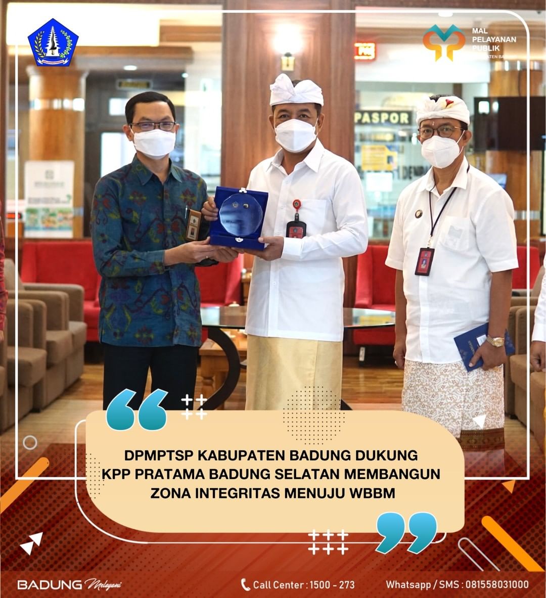 DPMPTSP KABUPATEN BADUNG DUKUNG KPP PRATAMA BADUNG SELATAN MEMBANGUN ZONA INTEGRITAS MENUJU WBBM